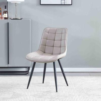 Home Furniture Hotel Luxury Upholstered Soft Back Velvet Fabric Dining Chair with Metal Legs Soft Velvet Seat for Lounge Dining Kitchen Chair