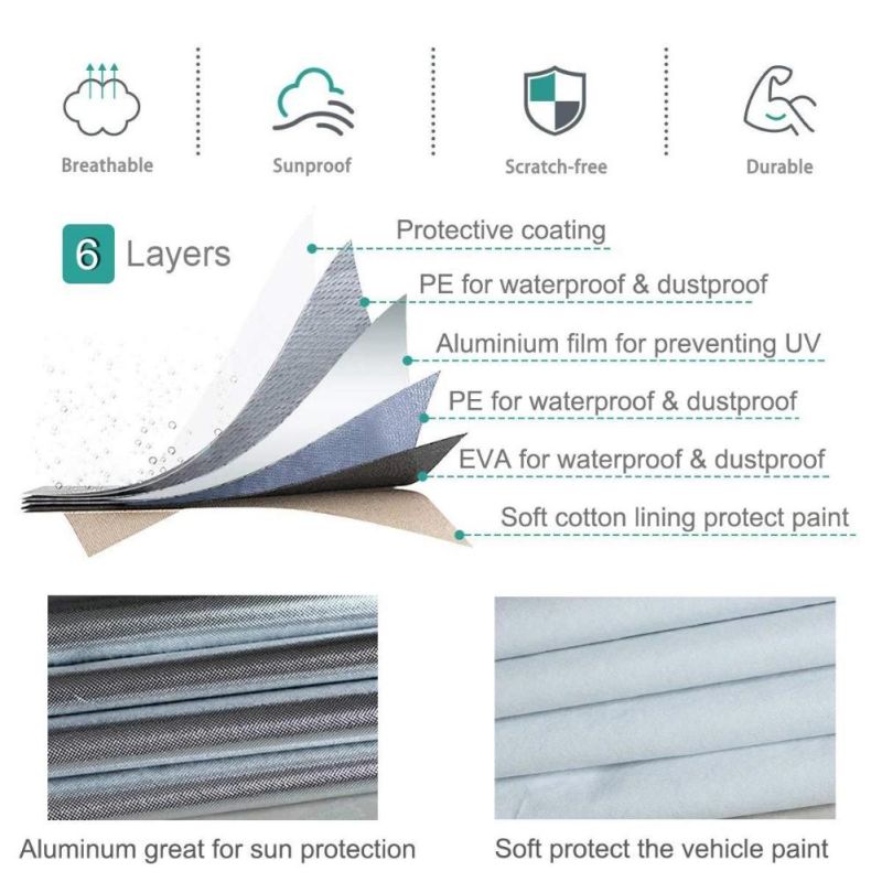 Two Layers Car Cover in PEVA Fabric with Fleece Waterproof All Weather