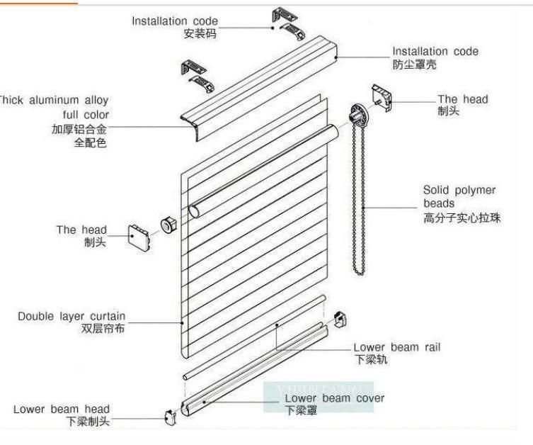 Customized Size Day Night Manual Roller Shade Blinds for Window