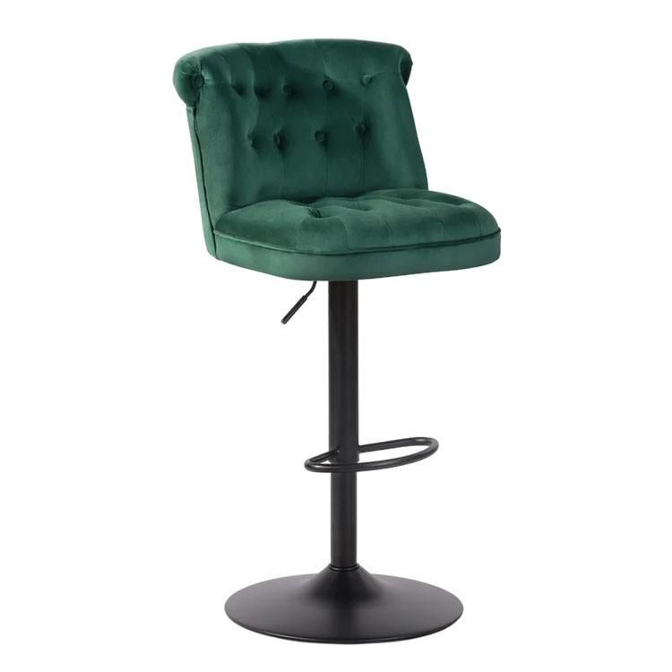 Bar Chair Home Tall Nordic Metal Luxury Velvet Kitchen Chair High Modern Stools Chair Bar Furniture Chair for Bar Table