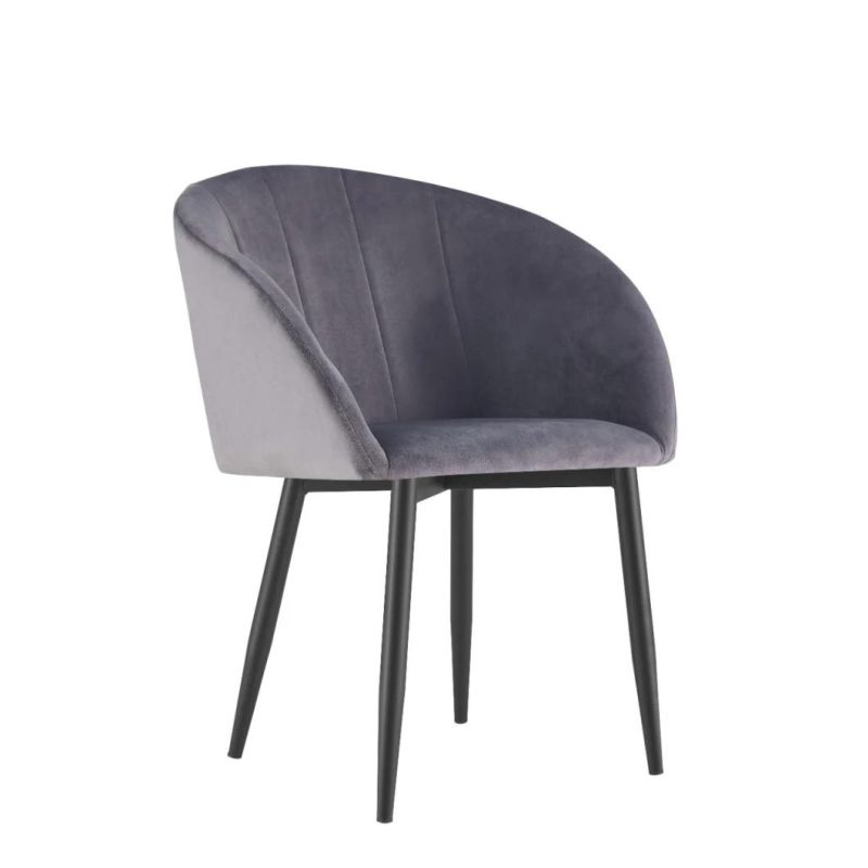 Home Furniture Living Room Hotel Leisure Chair Modern Design Stainless Steel Base Velvet Fabric Gold or Silver Leg Chair