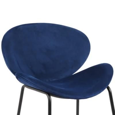 Concise Style Velvet Upholstery Modern Fabric Dining Chair