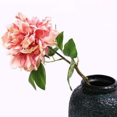 Wholesale Silk Fabric Flowers Single Stem Artificial Flowers Peony