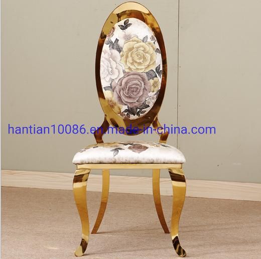 Flower Design High End Stainless Steel Dining Chair for Event Banquet Wedding Furniture