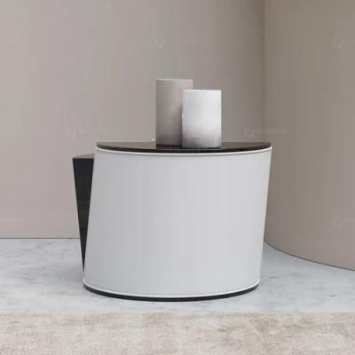 Modern Style Home Furniture Stainless Steel Base Round Side Table Corner Table