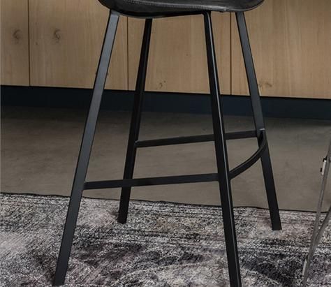 High Quality Modern Industrial Metal Velvet Fabric Leather High Bar Stool Bar Chairs with Back