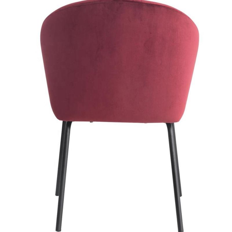 Hotel Furniture Armrest Upholstery Velvet Fabrics Modern Single Restaurant Dining Sofa Chair