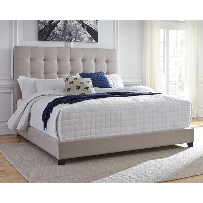 Contemporary Fashion Design Fabric Queen King Size Wood Upholstered Bed