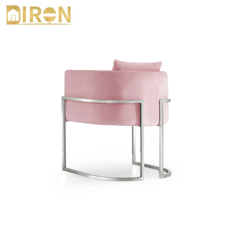 2021 Hot Sale Home Furniture Fabric Dining Chair with Stainless Steel in Chrome Color