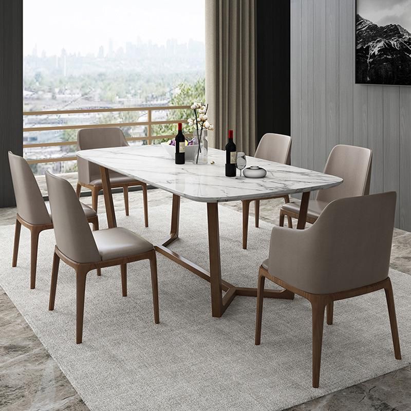 Interior Furniture New Chinese Modern Simple Elliptical Dining Teak Wood