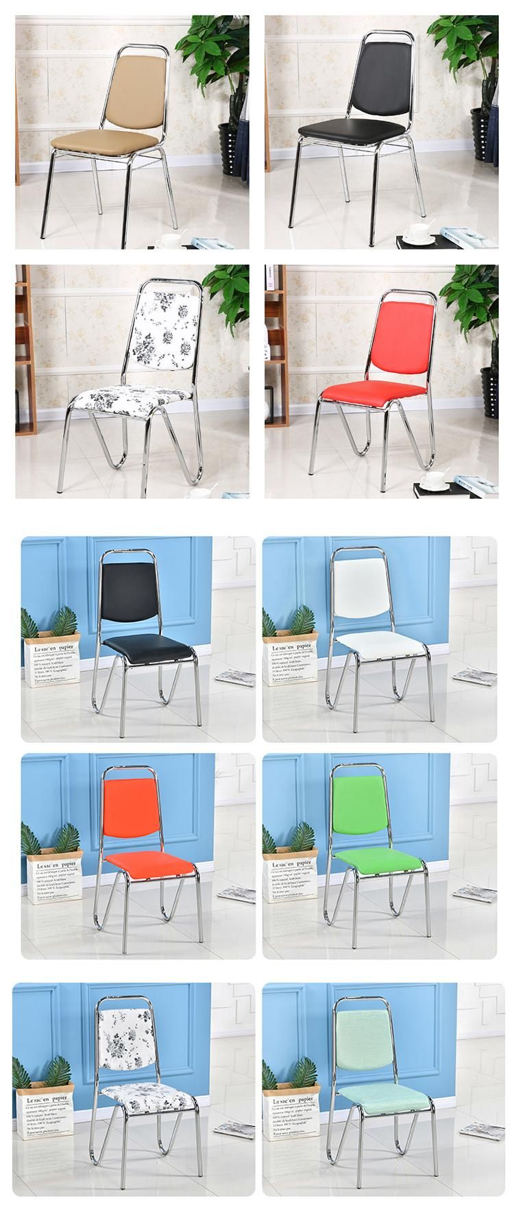Modern Design Black Stackable Banquet Restaurant Outdoor Leather Dining Chair for Garden