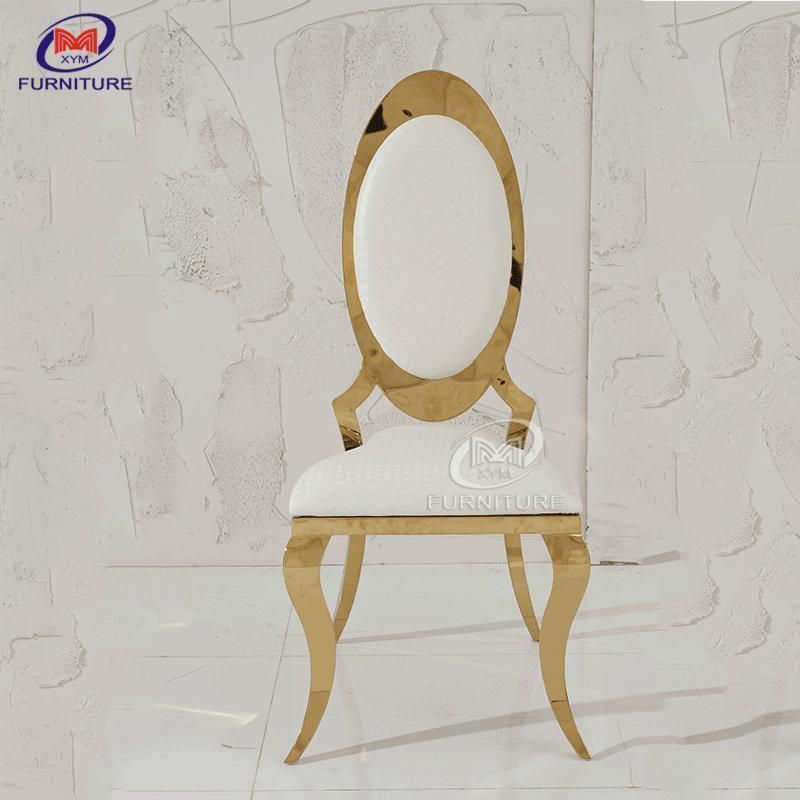 Luxury Banquet Outdoor Wedding Reception Dining Chair Gold Stainless Steel Wedding Chair