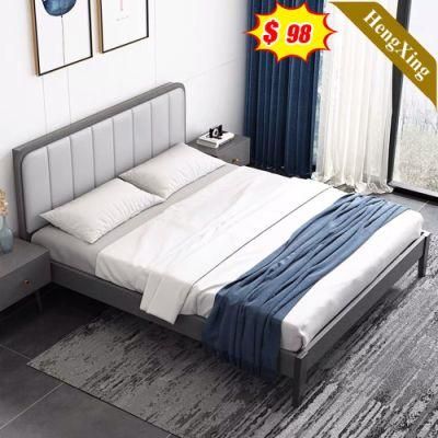 High Quality Modern Home Hotel Bedroom Furniture Set MDF Wooden King Bed Storage Wall Double Bed (UL-22NR60252)