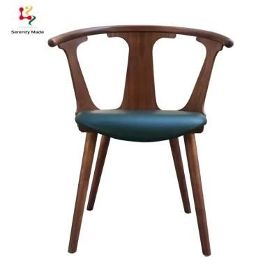 Modern Leisure Coffee Furniture Wooden Fabric Upholstery Seat Dining Chair