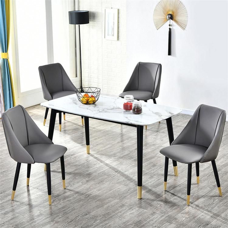 Modern Cheap Simple Design Cafe Leather PU Dining Chair Black for Chair Dining Room Furniture Made in China