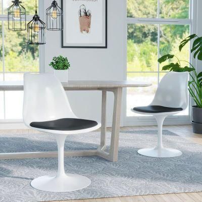Swivel Design Upholstery Dining Tulip Chair with Shiny Finish Leg