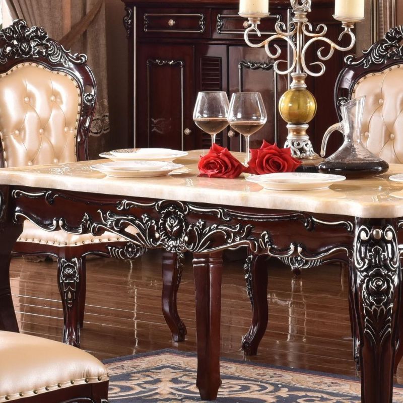 European Style Solid Wood Dinning Room Furniture of Dinning Table and Dinning Chair