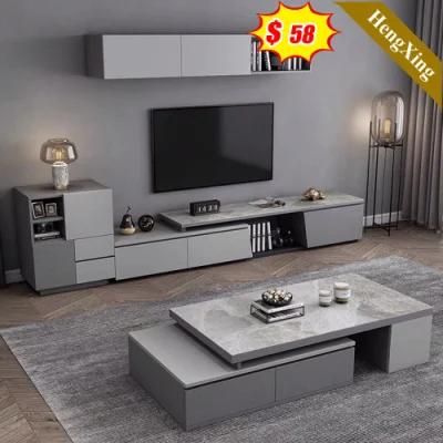 Foshan Factory Wholesale Marble Melamine Wood Furniture Coffee Table with TV Stand