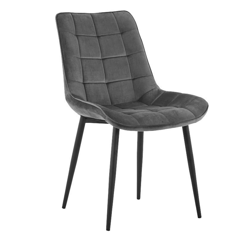 Modern Furniture Fabric Chair Powder Coated Metal Tube Legs Nordic Dining Room Velvet Chairs