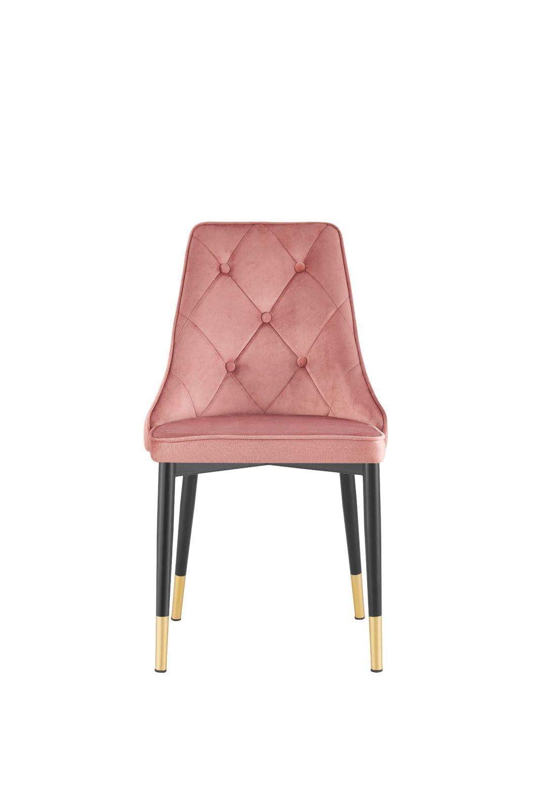China Wholesale Modern Home Furniture Restaurant Velvet Upholstered Dining Chairs for UK Market