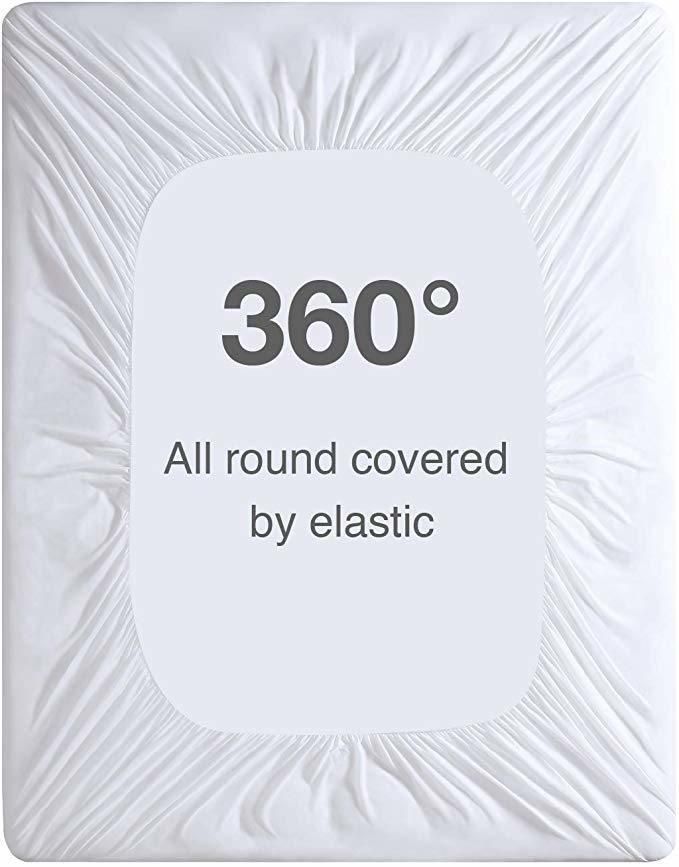 Cotton Quilted Mattress Pad Cooling Soft Fabric Top Breathable Fitted Mattress Topper