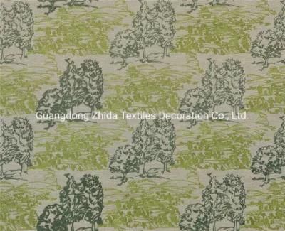 Zhida Textile Cotton Linen Style Embroidered Jacquard Upholstery Sofa Fabric