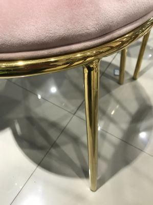 High Quality Modern Furniture Wedding Banquet Chair Metal Edged Velvet Dining Chair