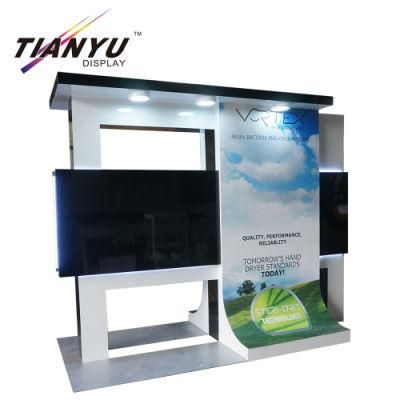 Modern Straight Shape Aluminum Trade Show Display Indoor Quick Set up Acrylic Shelf Display Rack