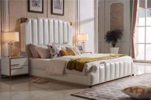 Home Furniture Modern Comfortable Wood Frame Fabric Upholstered Platform Bed