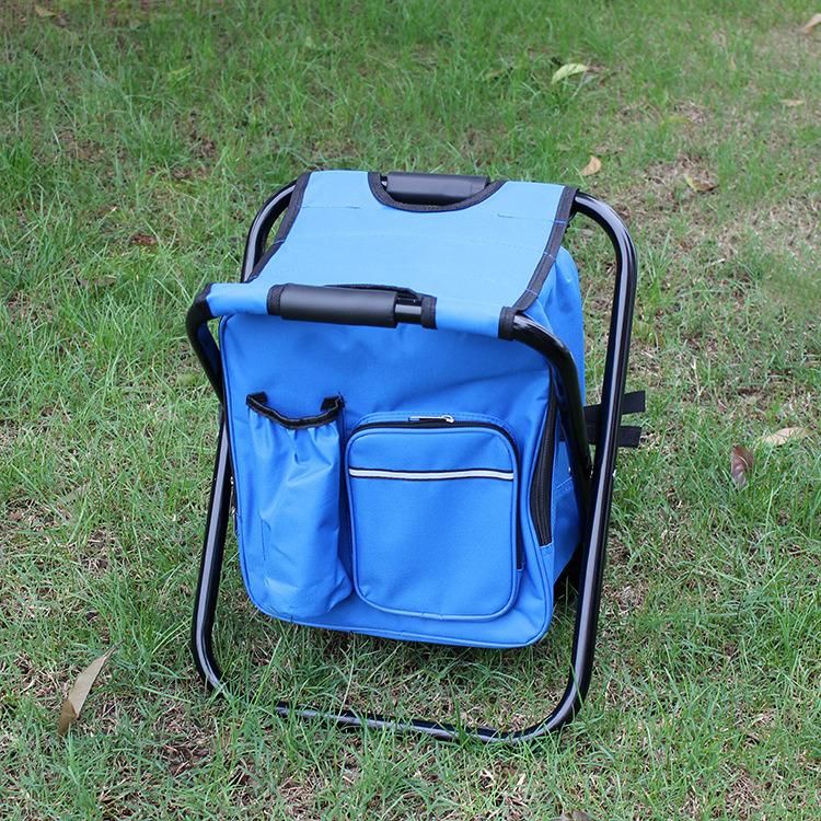 Outdoor Portable Backpack Folding Fishing Stool with Cooler Bag