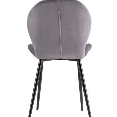 American Style Metal Furniture Upholstered Velvet Fabric Tufted Back Dining Room Chair