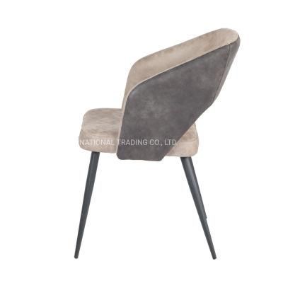 Dining Hot Sale Home Furniture Metal Legs Black+Orange PU Dining Chair