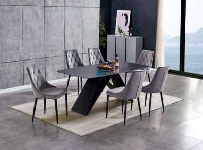Modern Dining Room Chair Velvet Metal Legs