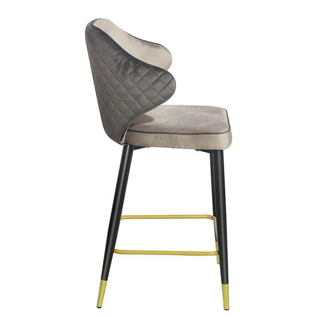 American Modern Deluxe Bar Chair Velvet Fabric Chair