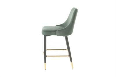 Furniture Bar Chair with Black Powder Leg and Chromed Golden Color