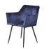 Customization Velvet Fabric Seat and Diamond Pattern Back Dining Chair with Metal Tube Black Legs