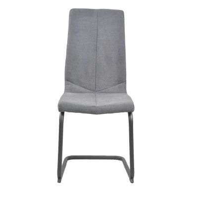 High Back Luxury Gray Z Shape Industrial Fabric Dining Chair