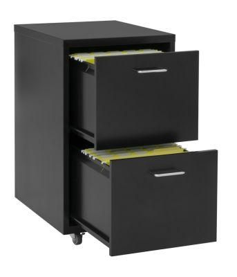 Office Equipments Black Hanging Frame 2 Drawer Metal Mobile File Cabinets
