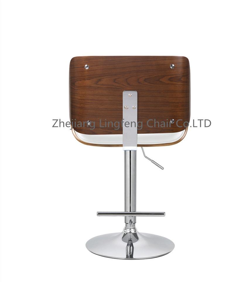 Swivel Leather Bent Plywood Bar Counter Stool High Chair