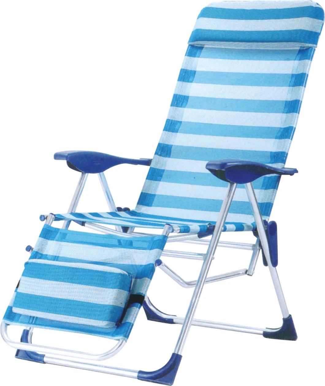 Hot Selling Foldable Beach Chair with Back Holder and Low Seat with or Without Pillow