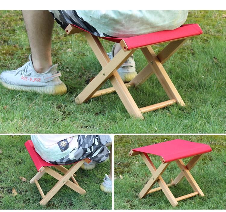 New Red Travel Picnic Folding Wooden Stools Chair