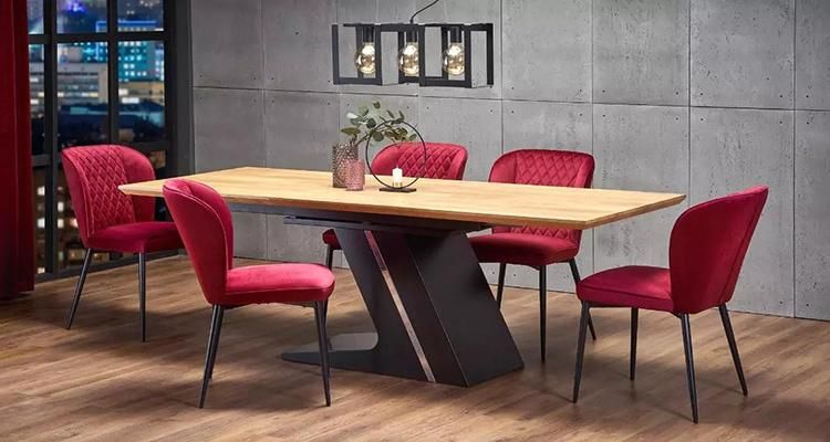 China Commercial Furniture Accent Modern Dining Table and Chair Set Lounge Leisure Luxury Sedie Chaises De Bureau Wide Back Chair
