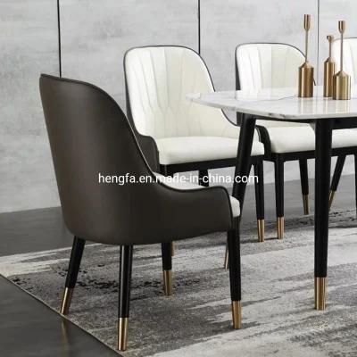 Modern Manufacture Office Furniture Metal Upholstered Fabric Dining Chairs