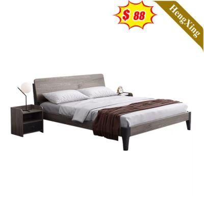 European Style Modern Home Hotel Bedroom Furniture Set MDF Wooden King Queen Bed Storage Wall Double Bed (UL-22NR60933)