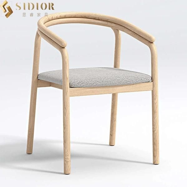 Comfortable Modern Solid Wood Dining Fabric Upholstery Chairs for Restaurant