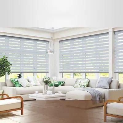 Double Layer Day and Night Indoor Shade Window Manual Zebra Blinds