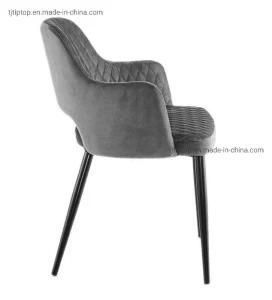Modern Luxury Steel Velvet Fabric Hotel Restaurant Dining Chair