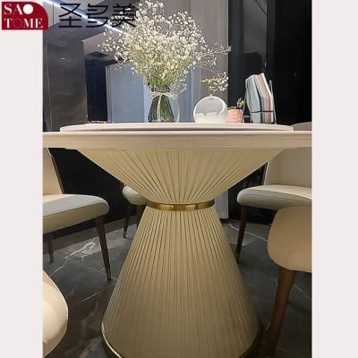 Modern Living Room Rock Board Furniture Small Waist Round Dining Table