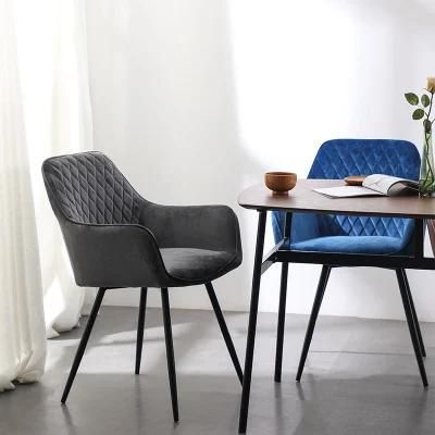 Hot Design Upholstery Dining Room Furniture Chair Velvet Dining Chair with Metal Legs