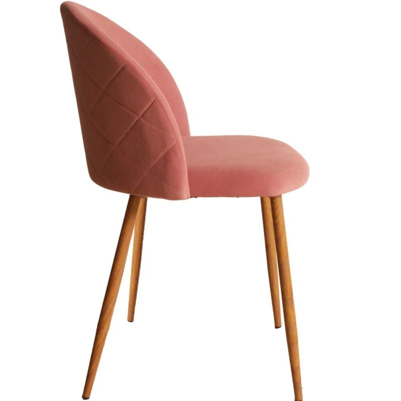 Luxury Velvet Cover Dining Room Industrial Wooden Legs Dining Chair